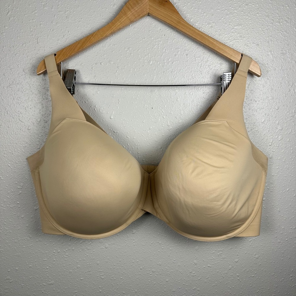 Cacique Lightly Lined Full Coverage Bra 44H Neutral Nude Beige Comfort Plus Size